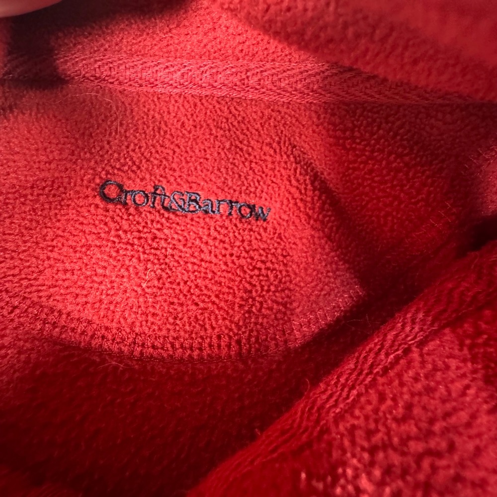 Croft & Barrow Mens Red Fleece Quarter Zip Pullover Sweater Size Medium - Picture 3 of 7